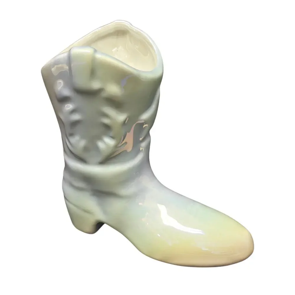 Iridescent Cowgirl Boot Scented Candle Apple Blossom Lilac & Jasmine 6.2 oz